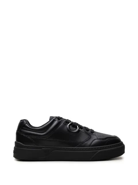 Ferragamo Gancini-detail leather sneakers Black 796658