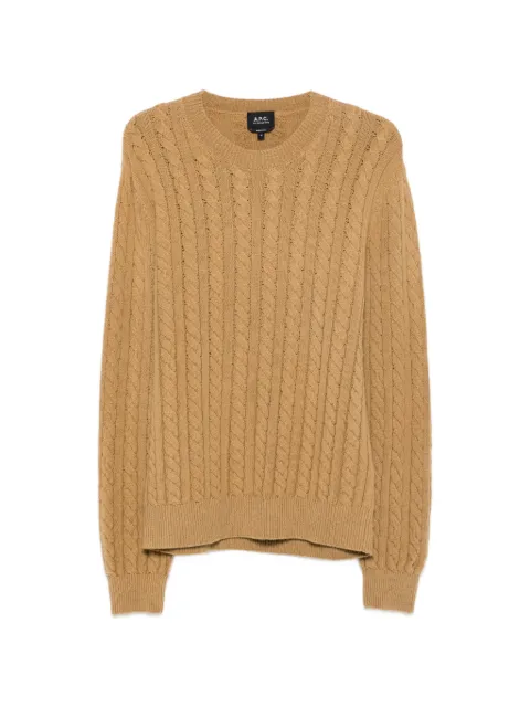 A.P.C. cable-knit wool sweater Brown WOASVH23489