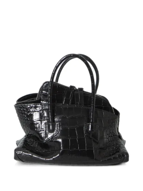The Attico mini La Passeggiata crocodile-effect leather tote bag Black 260WAH00063155PR