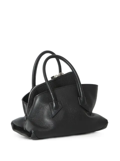 The Attico mini La Passeggiata grain-effect leather tote bag Black 260WAH00063117AA
