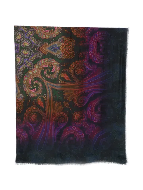 ETRO paisley-print frayed scarf Black WAYA0001AK18X