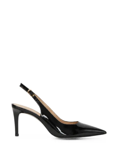 Stuart Weitzman Power patent-leather slingback pumps Black SK670