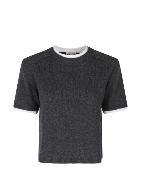 Semicouture Aida layered short-sleeve sweater Grey Y6WH40