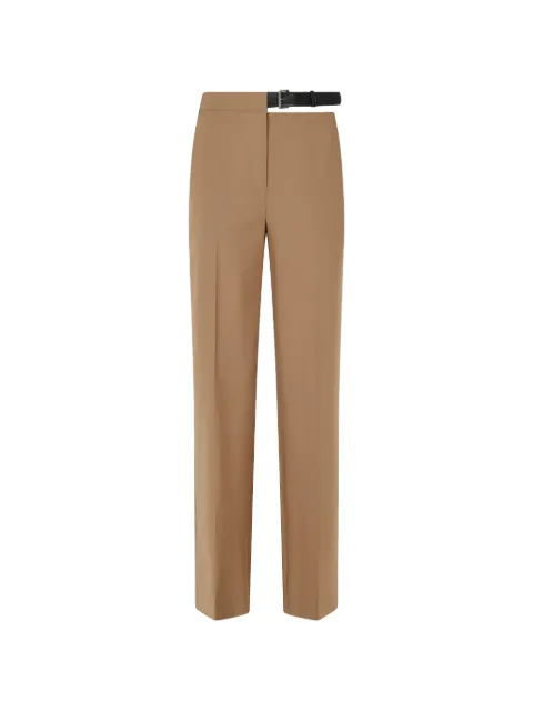 Semicouture Debbie belted straight-leg trousers Brown Y6WI31