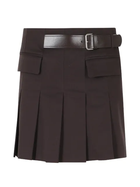 Semicouture Doris belted pleated mini skirt Brown Y6WO14