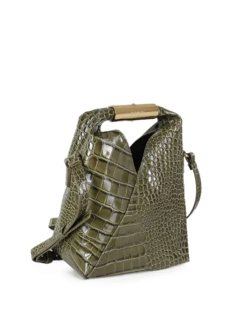 MM6 Maison Margiela Japanese crocodile-effect leather bucket bag Green SB6WD0042P8650
