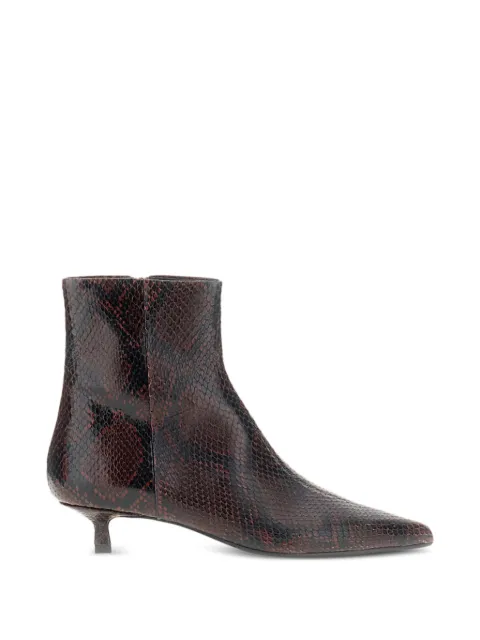 Aeyde snakeskin-effect pointed-toe ankle boots Brown A11AB0511006012226PORT