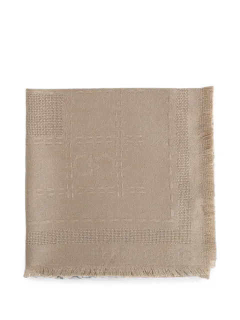 Ferragamo Gancini jacquard-logo scarf Neutrals 795378