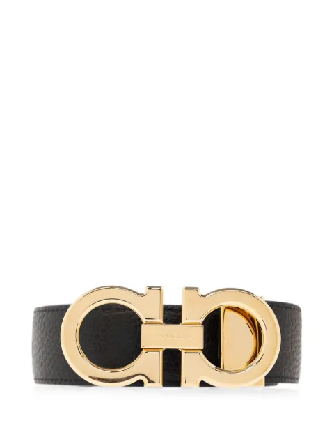 Ferragamo Gancini leather reversible belt Black 679710