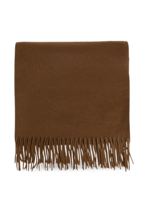 Max Mara fringed cashmere scarf Brown 4546336106