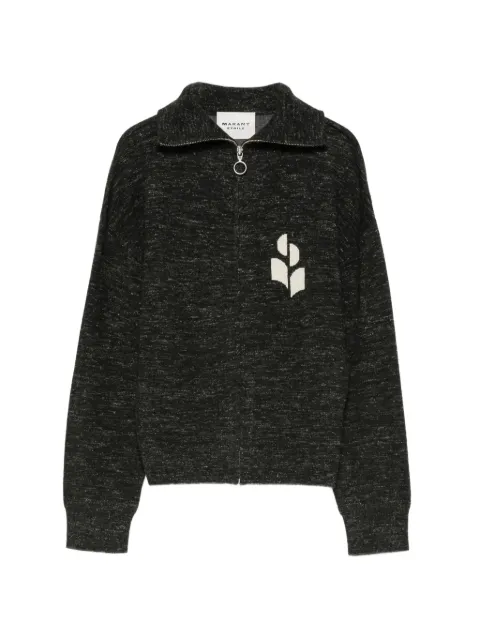 MARANT ÉTOILE Koxy logo-intarsia zip-up sweater Black CA0189FAD3L05E