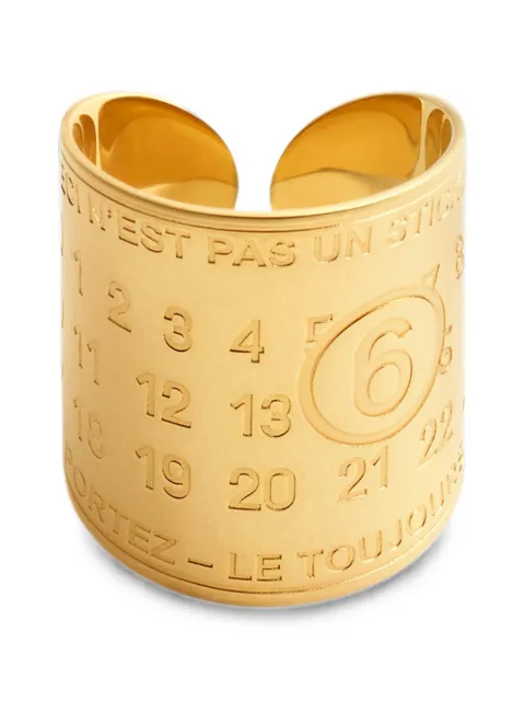 MM6 Maison Margiela souvenir sticker band ring Gold SM6UQ0123P9220HB655