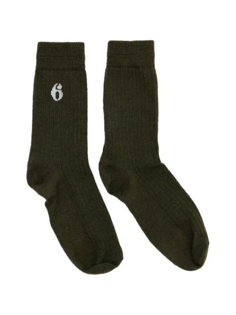 MM6 Maison Margiela wool blend socks Green S52TL0039M13291