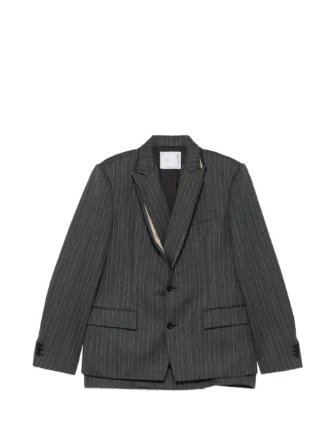 sacai pinstripe-pattern buttoned blazer Grey 2604088M