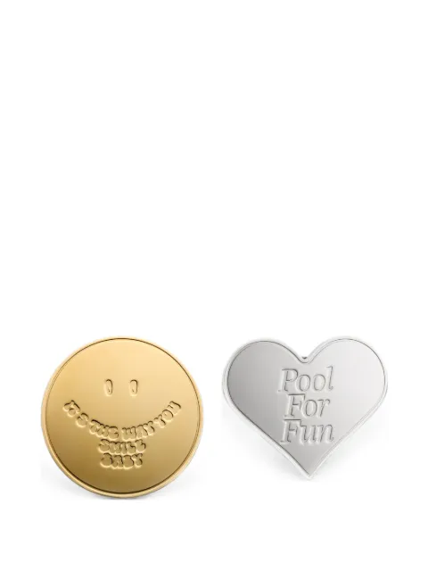 MM6 Maison Margiela souvenir sticker two-tone earrings Gold SM6VG0126P9220