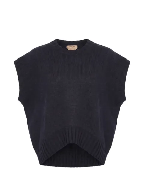 TWINSET ribbed-knit sleeveless sweater Blue 262TP3505