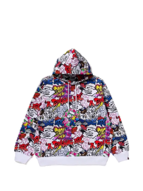 A BATHING APE® graffiti-pattern hoodie White 067YLRTF