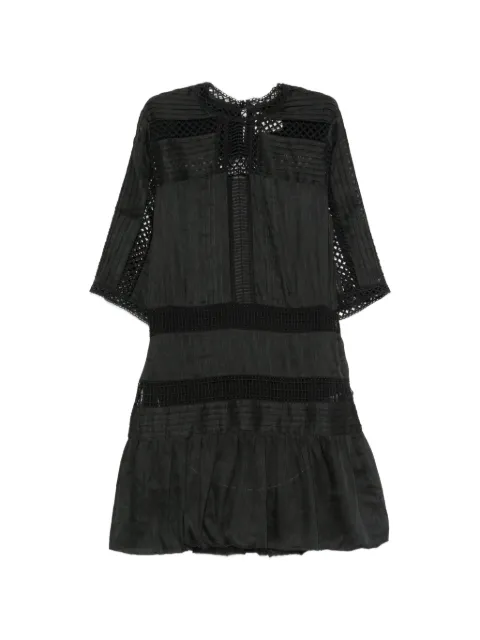 MARANT ÉTOILE Paige guipure-lace pintuck-detail mini dress Black RO1158FAD3J04E