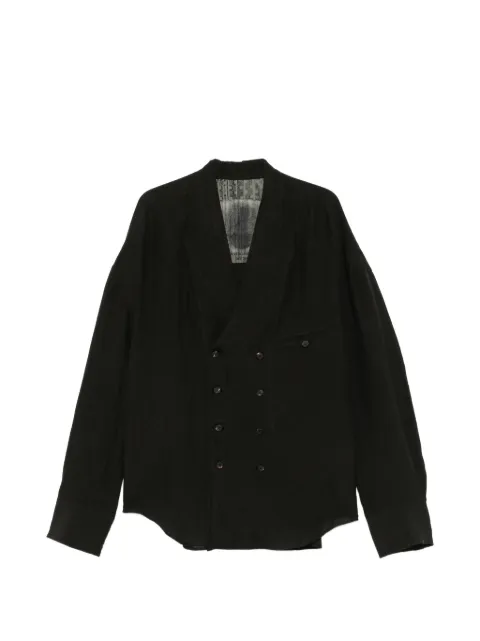 Ziggy Chen double-breasted buttoned jacket Green OM2620712