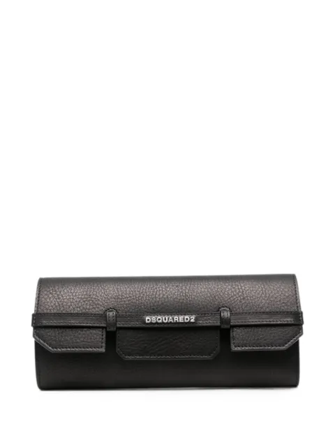 DSQUARED2 logo-appliqué clutch bag Black CLW005112900001