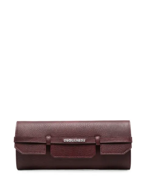 DSQUARED2 logo-appliqué clutch bag Red CLW005112900001