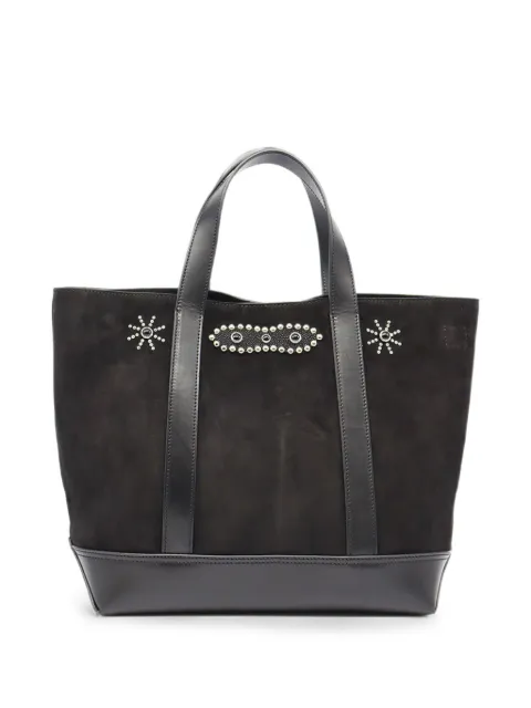 Htc Los Angeles stud-embellished suede tote bag Black 25SHTBO035