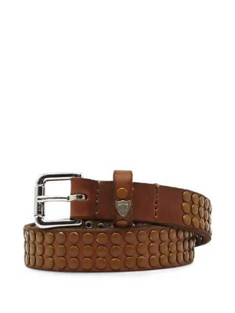 Htc Los Angeles stud-embellished leather belt Brown 22SHTCI008