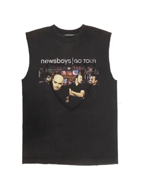 Htc Los Angeles Newsboys-print studded tank top Black 24WHTTS189