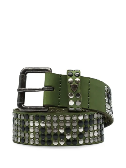 Htc Los Angeles stud-embellished leather belt Green 22WHTCI004