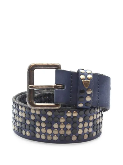 Htc Los Angeles stud-embellished leather belt Blue 25WHTCI040