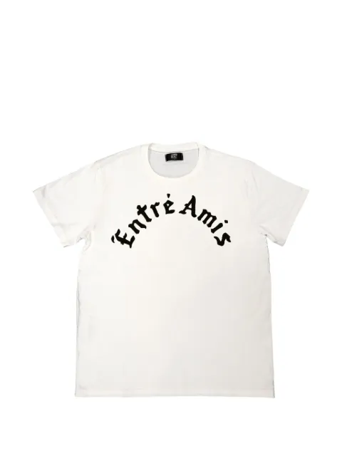 Htc Los Angeles Entre Amis flocked-print cotton T-shirt White 25SHTTS026
