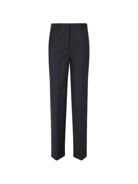 Semicouture Lola pinstriped turn-up trousers Blue Y6WM65