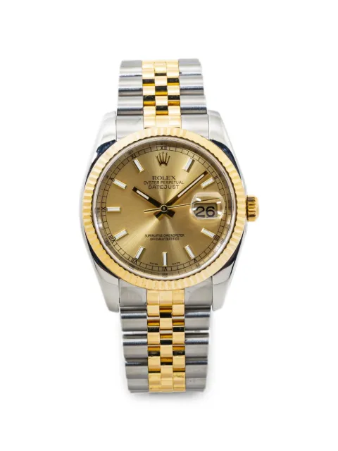 Rolex Datejust fluted bezel 36mm watch Gold 116233