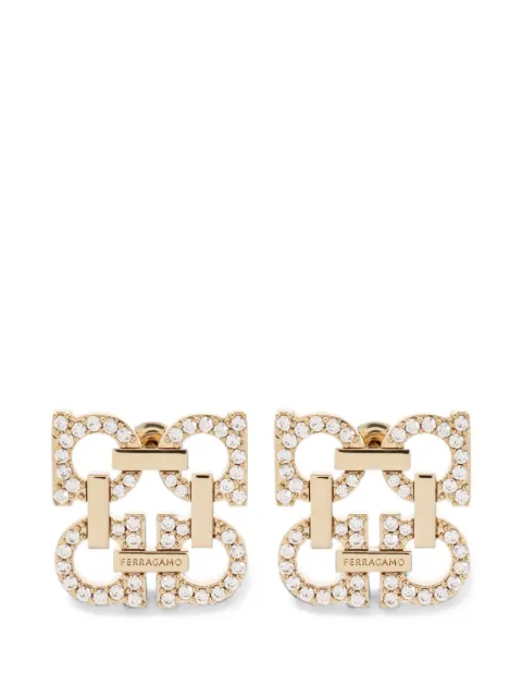 Ferragamo Gancini crystal-embellished earrings Gold 760862