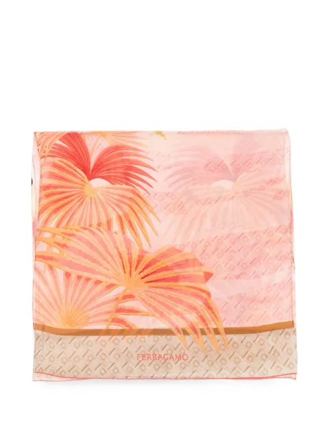 Ferragamo Gancini palm-print scarf Pink 785444