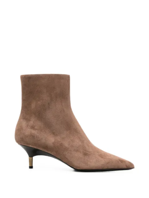 KHAITE suede pointed-toe ankle boots Brown F11161046