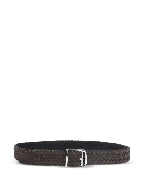 Brioni braided calf leather belt Brown OBMG0LOC714