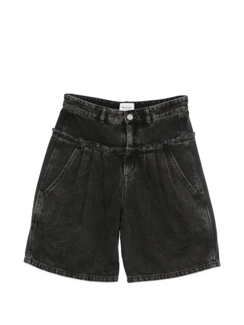 MARANT ÉTOILE Iselle frayed-details shorts Black SH0316FAD3H01E