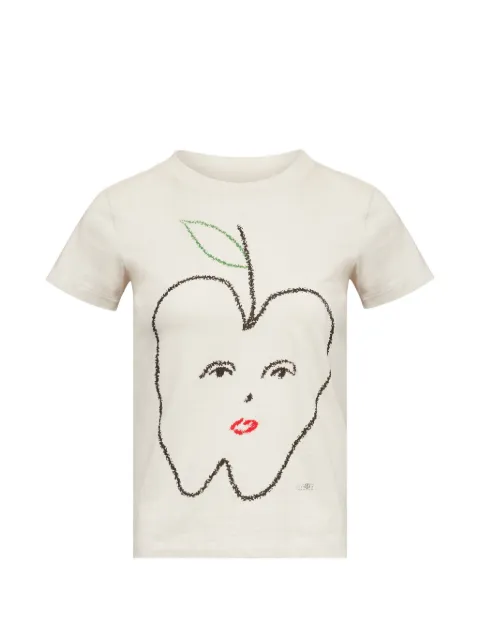 MM6 Maison Margiela apple-print T-shirt Neutrals S52GC0366M20048