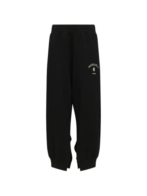 MM6 Maison Margiela logo-print slit-detail track pants Black S52KA0580M25025