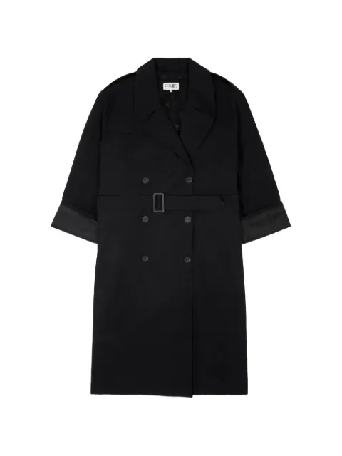 MM6 Maison Margiela cotton twill trench coat Black S52AH0081M36019