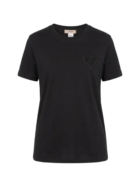 TWINSET heart-appliqué short-sleeve T-shirt Black 262TP2302