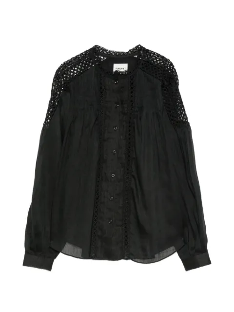 MARANT ÉTOILE Parina guipure-lace panelled blouse Black HT0942FAD3J04E