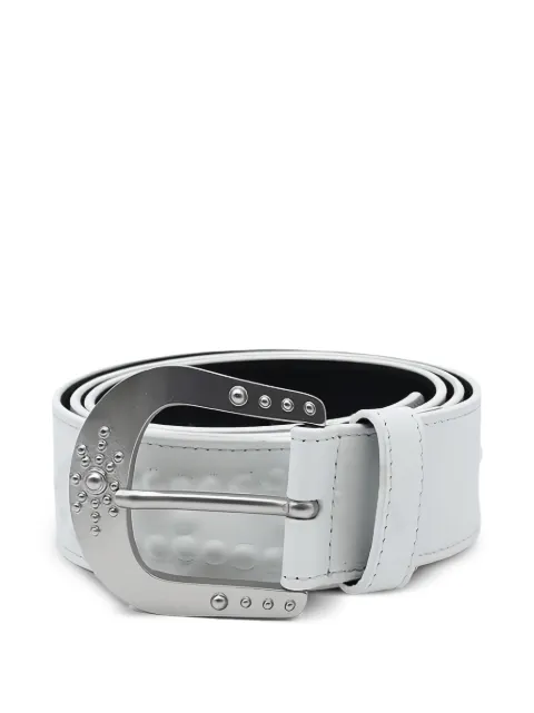 Htc Los Angeles Mirage studded leather belt White 23SHTCI010