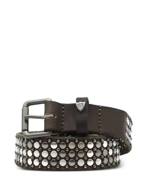 Htc Los Angeles Nest slim studded leather belt Brown 19SHTCI029