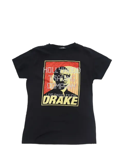 Htc Los Angeles Drake Lux studded graphic-print T-shirt Black 24WHTTS147