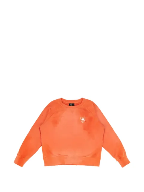 Htc Los Angeles Lil Palm logo-print distressed sweater Orange 25SHTMG005