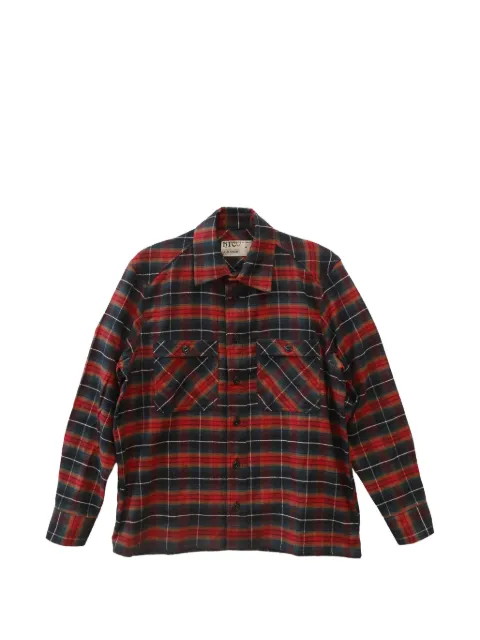 Htc Los Angeles logo-print check-pattern shirt Red 25WFHCM004