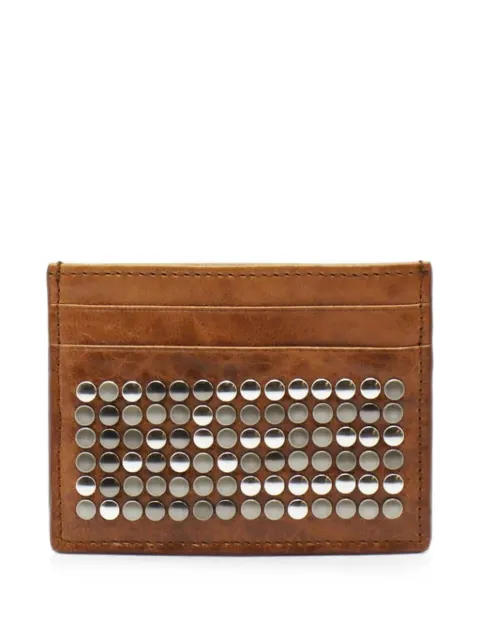 Htc Los Angeles 5.000 stud-embellished leather card holder Brown 26SHTPF002