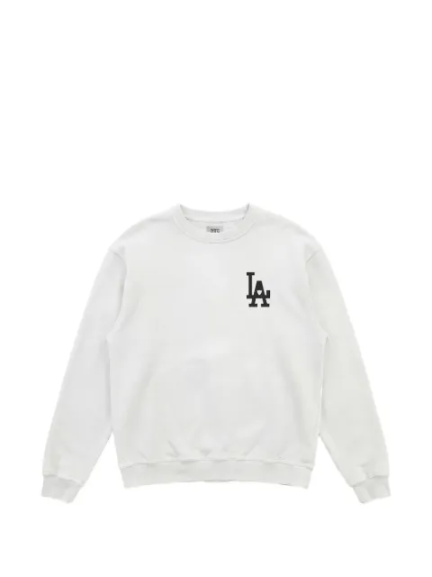 Htc Los Angeles logo-print distressed sweater White 26SNCMG001